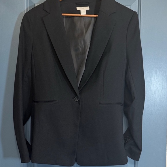 H&M Black Tailored Work Blazer Office Jacket Women’s L EU 46 - Picture 2 of 5